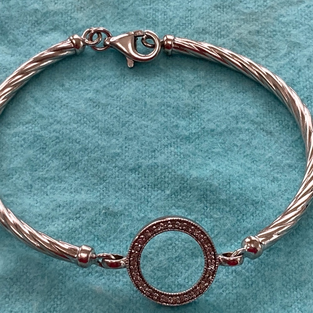925 sterling silver and diamond bracelet